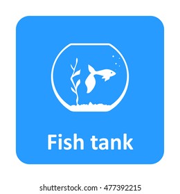 Fish in aquarium vector icon for web