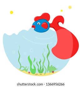 Fish aquarium. Vector illustration.