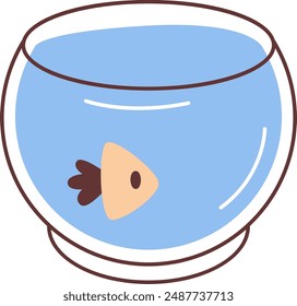 Fish In Aquarium Vector Illustration