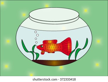 fish in the aquarium. vector illustration
