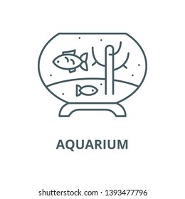 Fish in the aquarium vector line icon, linear concept, outline sign, symbol