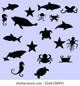 Fish, aquatic animal black icon. Isolated on white background