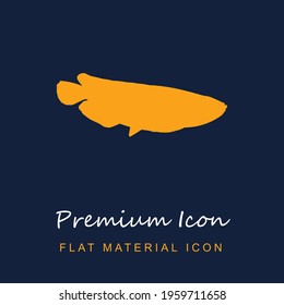 Fish Arowana Shape premium material ui ux isolated vector icon in navy blue and orange colors