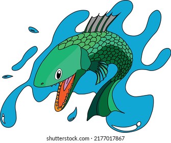 fish art cartoon illustrator vector good for logo, children book, tatto, etc