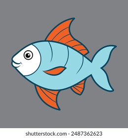 Fish art vector design illustration with white background.