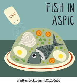 fish in aspic vector  illustration