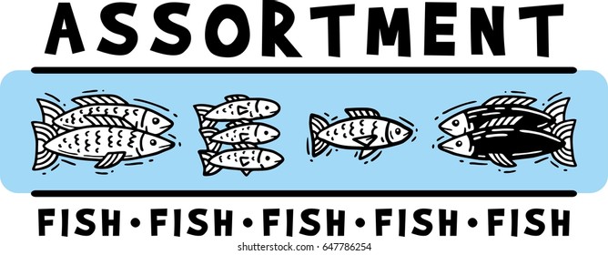 Fish assortment Blue set