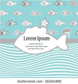 Fish background for menu cover, book cover and decoration.