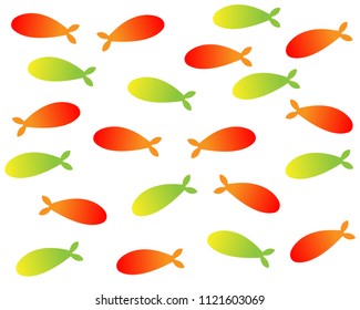 Fish background pattern. groups of sea fishes. Colony of small fish. Icon Logo fish. On a white background-Vector illustration eps.10