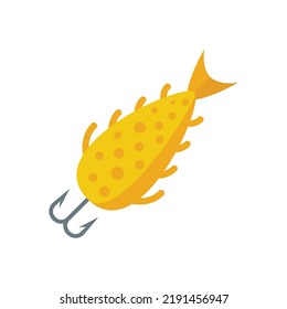 Fish bait catch icon. Flat illustration of fish bait catch vector icon isolated on white background