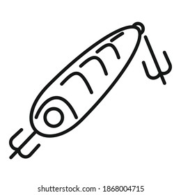 Fish bait catch icon. Outline fish bait catch vector icon for web design isolated on white background