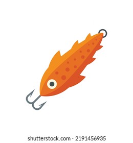 Fish bait diving icon. Flat illustration of fish bait diving vector icon isolated on white background