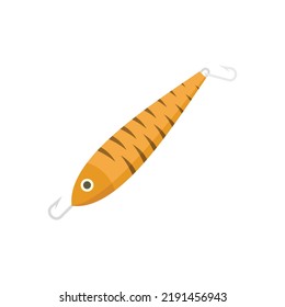 Fish bait hook icon. Flat illustration of fish bait hook vector icon isolated on white background
