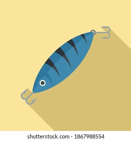 Icono de anzuelo de peces. Ilustración plana del icono del vector del cebo de peces para el diseño web