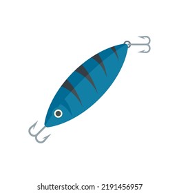 Icono de anzuelo de peces. Ilustración plana del icono del vector del cebo de peces aislado en fondo blanco