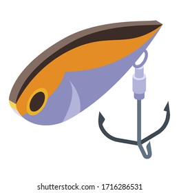 Fish bait icon. Isometric of fish bait vector icon for web design isolated on white background