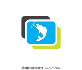 fish and bait inside blue rectangle as fishing page website