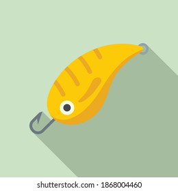 Icono de plástico de cebo de pescado. Ilustración plana del icono vectorial de plástico de cebo de peces para diseño web