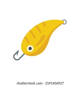 Fish bait plastic icon. Flat illustration of fish bait plastic vector icon isolated on white background