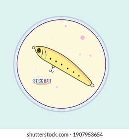 Vector de vectores de vara de cebo de pescado, imagen vectorial