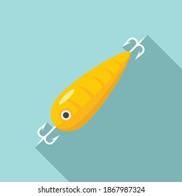 Fish bait triple hook icon. Flat illustration of fish bait triple hook vector icon for web design