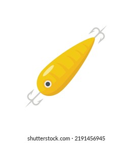 Fish bait triple hook icon. Flat illustration of fish bait triple hook vector icon isolated on white background