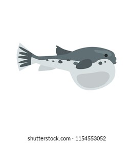 Fish ball color vector icon. Flat design