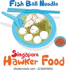 Fish Ball Noodle is a popular staple food in the Chinese communities. It's especially popular in Singapore and Malaysia. It's ingredients consist of fish balls, fish cakes and sometimes mince meat.