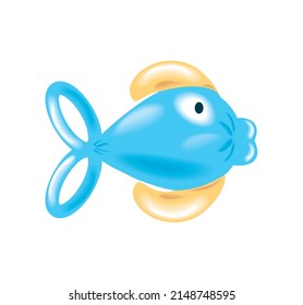 Fish Balloon Animal Icon Isolated