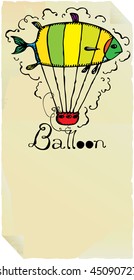 fish balloon with typography
