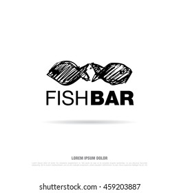 Fish bar vector logo. Template restaurant design