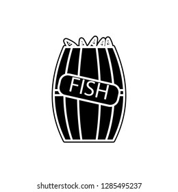 fish in a barrel icon. Element of cyber security for mobile concept and web apps icon. Glyph, flat icon for website design and development, app development