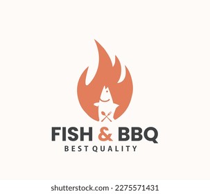 Fish BBQ logo vector templates 