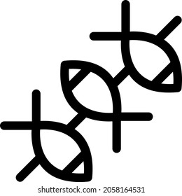 Fish BBQ Outline Vector Icon Design

