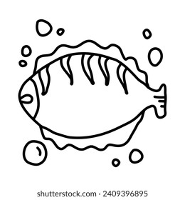 fish of beach doodle illustration