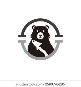 fish bear design for your company logo, brand and products