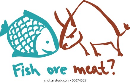 fish and beef