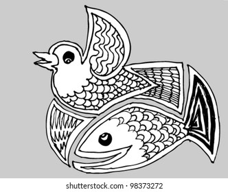 fish and bird
