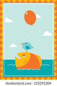 Fish and Bird Card