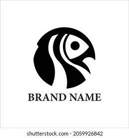 
Fish and bird logo template in circle style