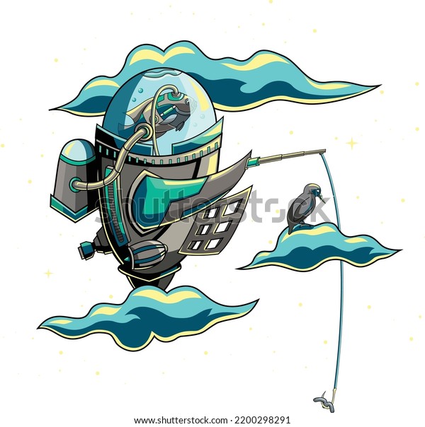 Fish Bird Revenging Machine Stock Vector (Royalty Free) 2200298291 ...