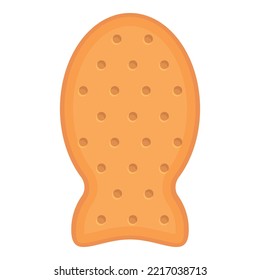 Vector de dibujos animados de iconos de galletas de peces. Comida de craqueador. Vainilla dulce
