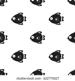 Fish black icon. Illustration for web and mobile design.