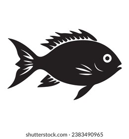 A Fish black Silhouette vactor
