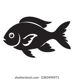 A Fish black Silhouette vactor
