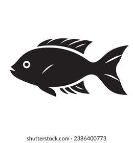 A fish black Silhouette vactor.
