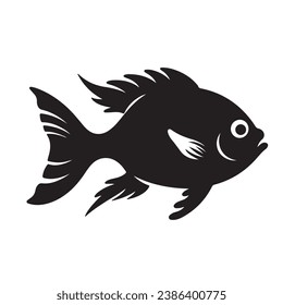 Ein Fisch schwarz Silhouette Viktor.
