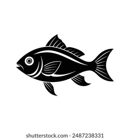 Fish black silhouette vector illustration