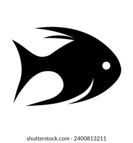 Fish black vector icon on white background