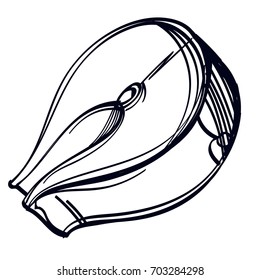 A  of fish is a black and white drawing for the menu design.